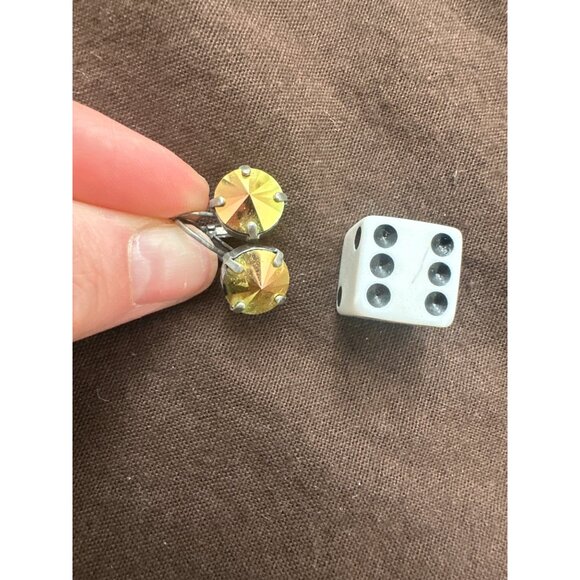 Sabika Drop Earrings With Yellow Green Stone - Picture 3 of 4